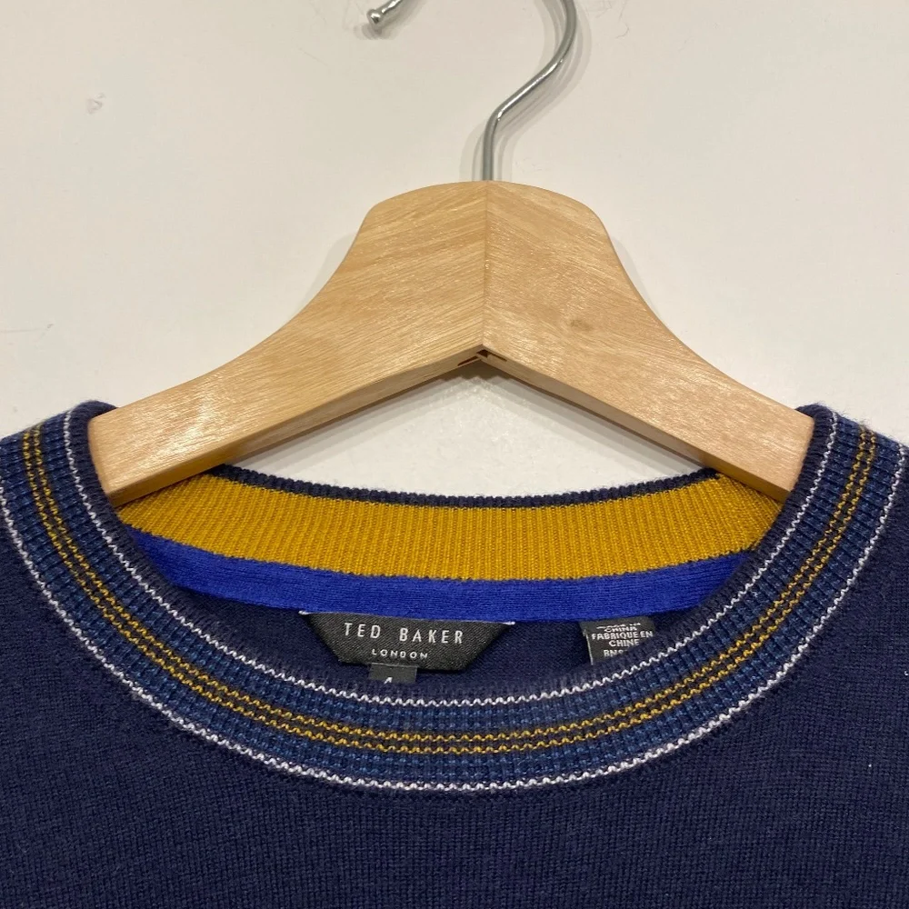 Ted Baker Mailais Blue Crew Neck Jumper Size 4 - Picture 2 of 5